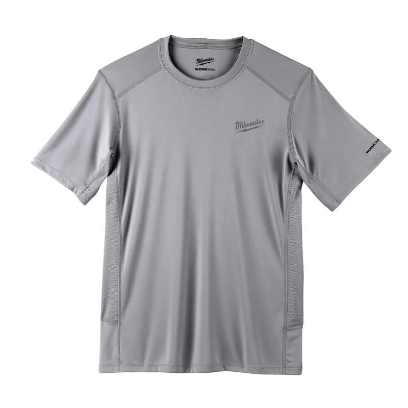 Milwaukee Workskin L Short Sleeve Men's Crew Neck Gray Lightweight Performance Tee Shirt