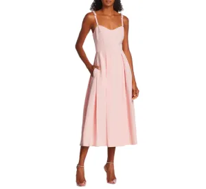 ML Monique Lhuillier - Faille Sweetheart Pleated Midi-Dress