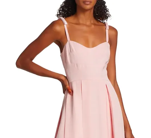 ML Monique Lhuillier - Faille Sweetheart Pleated Midi-Dress