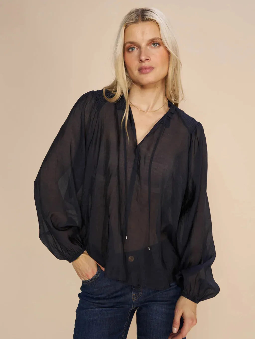 Mos Mosh Eisa Blouse - Salute Navy