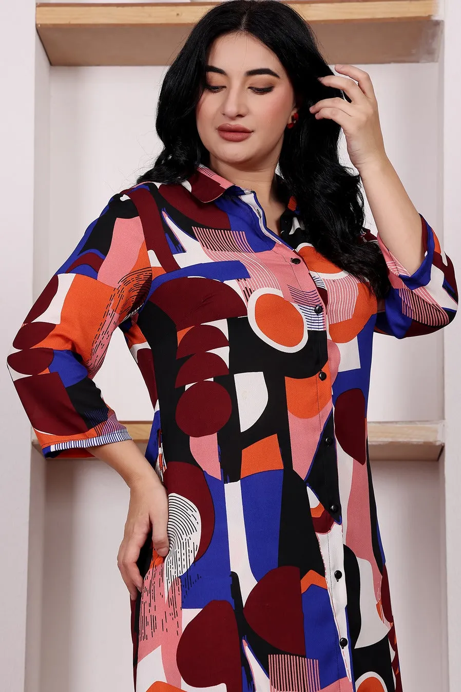 Multicolored Abstract Printed Co-ord Set