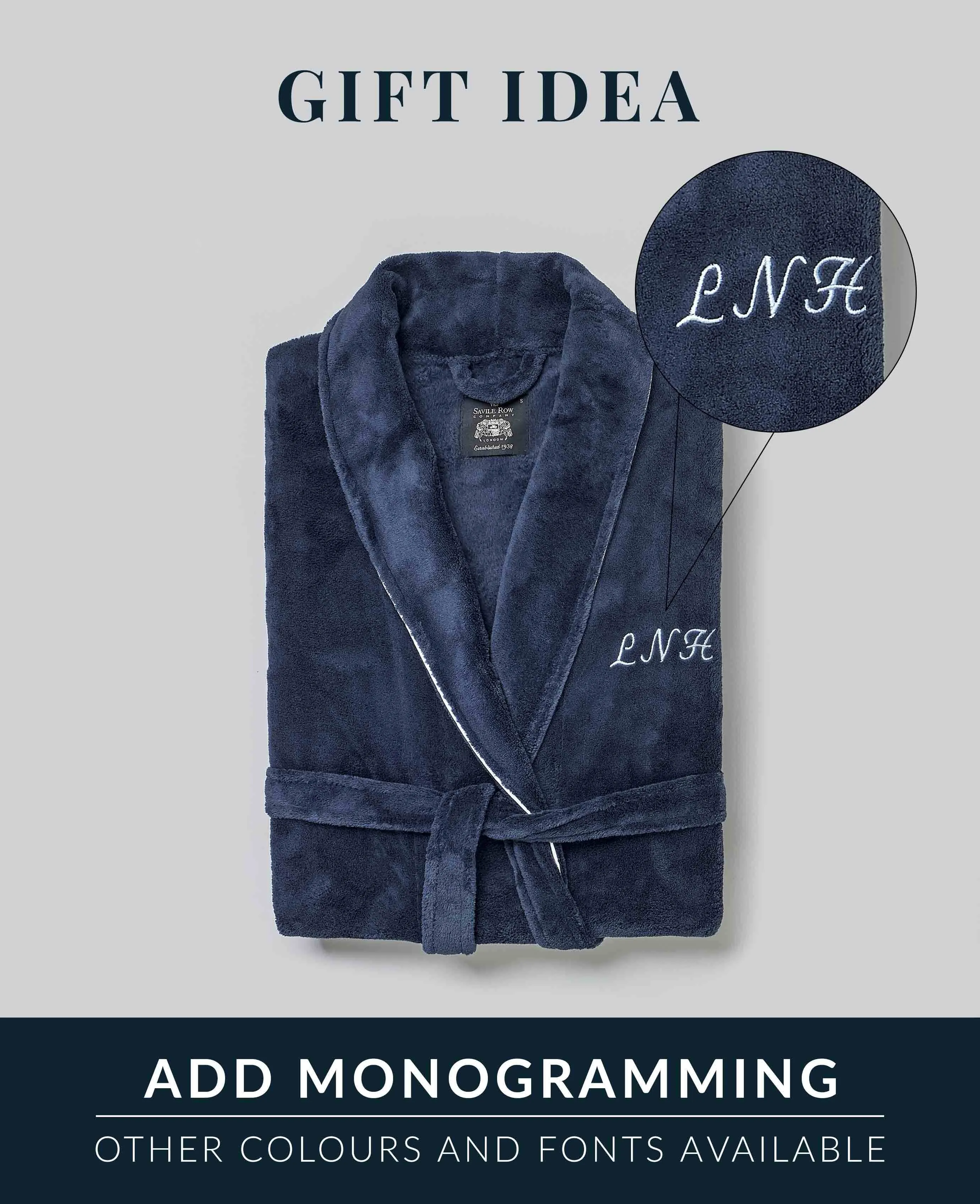 Navy Waffle Dressing Gown