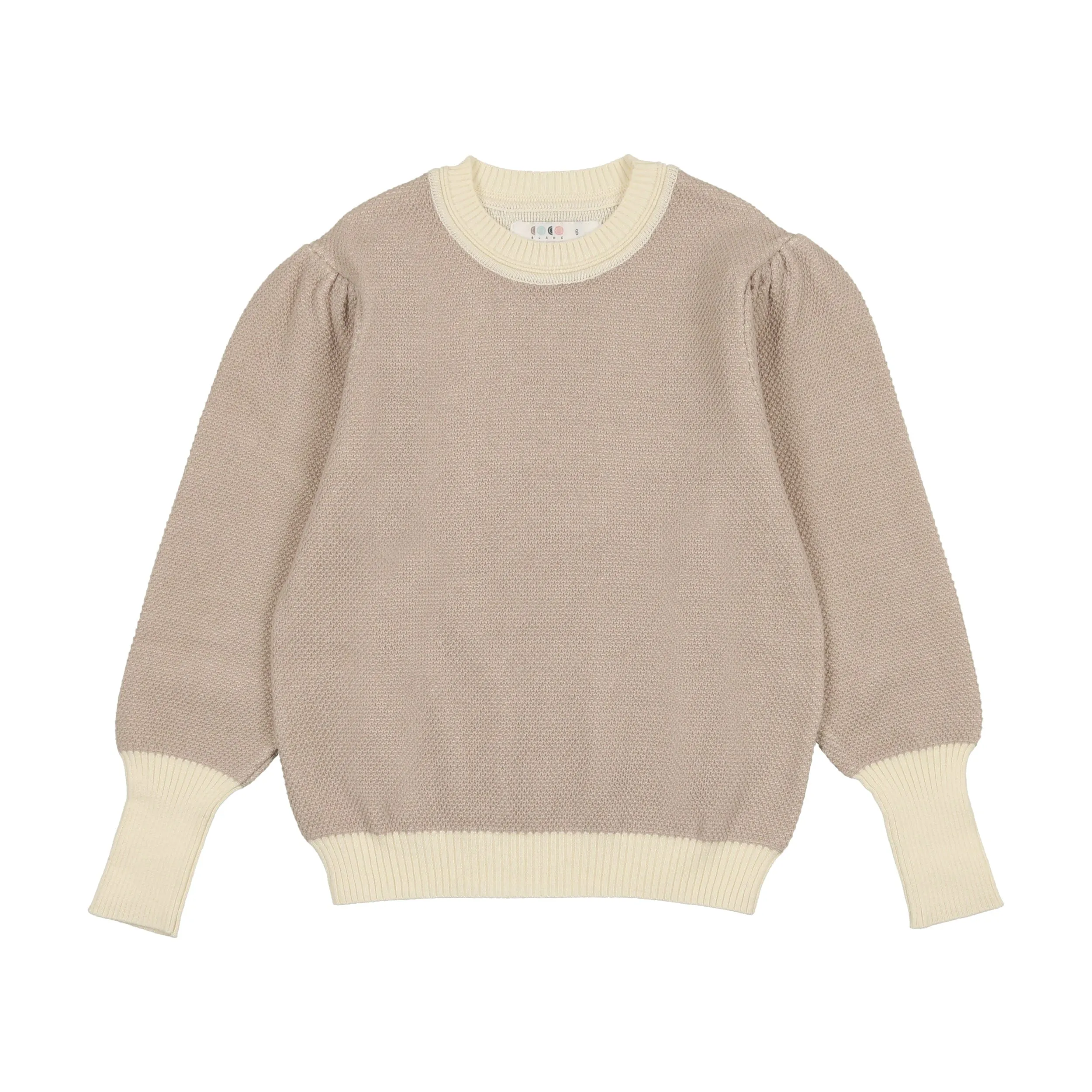 Oat Honeycomb Puff Sleeve Sweater