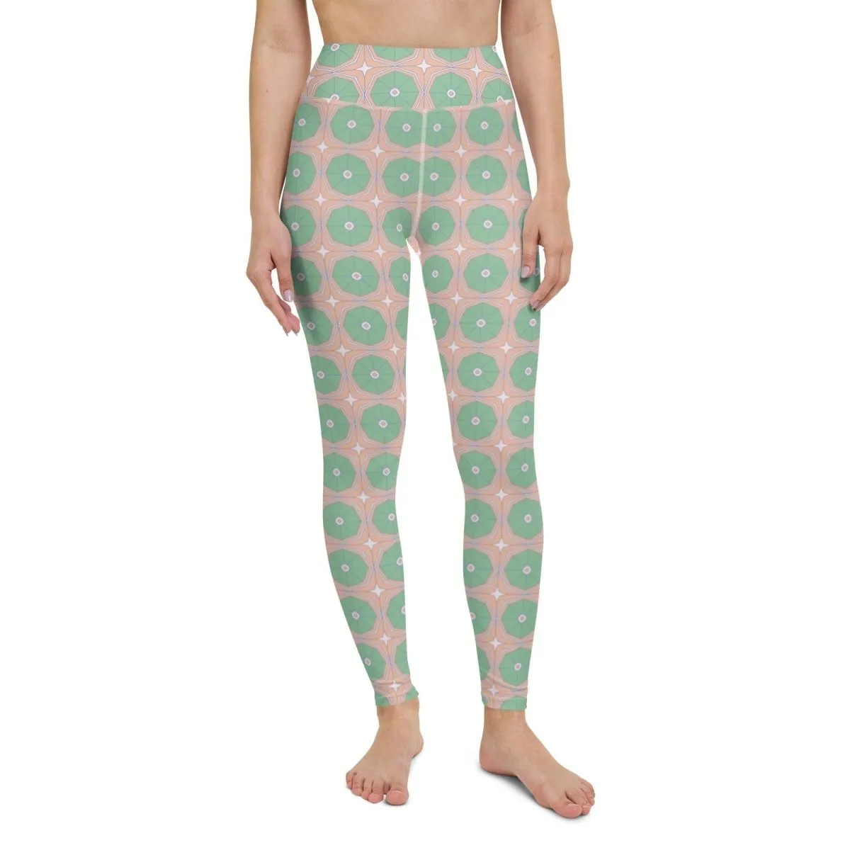 Octagon Patterned Women's High-Waisted Yoga Pants