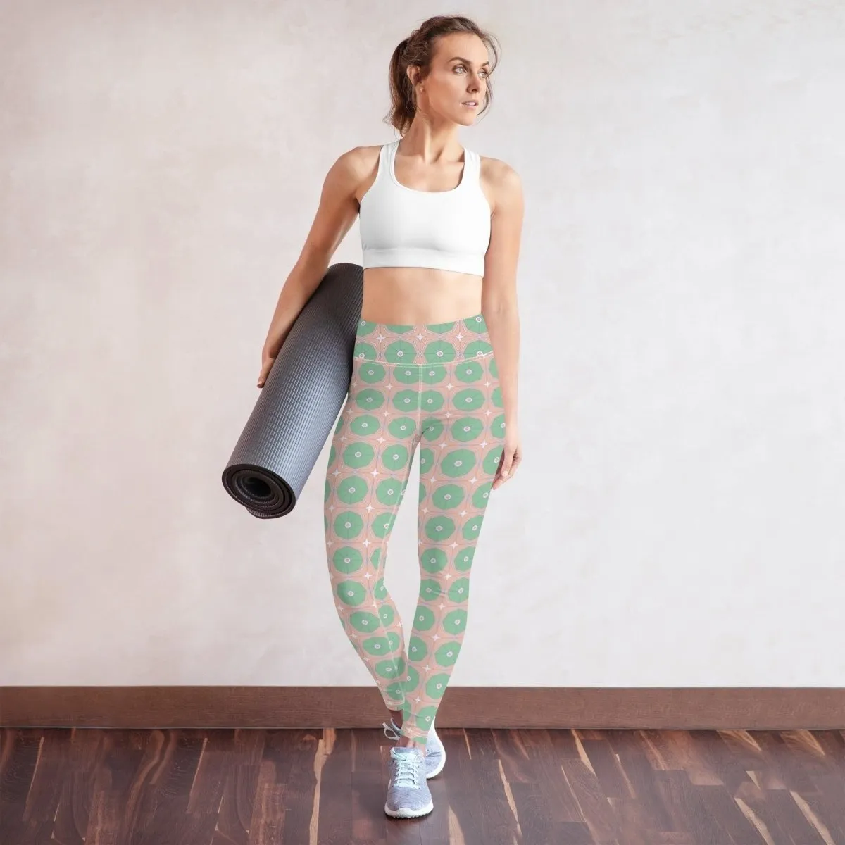 Octagon Patterned Women's High-Waisted Yoga Pants