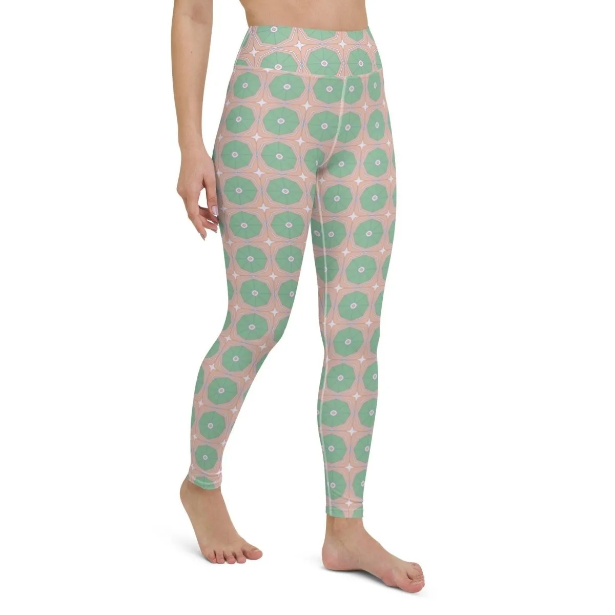 Octagon Patterned Women's High-Waisted Yoga Pants