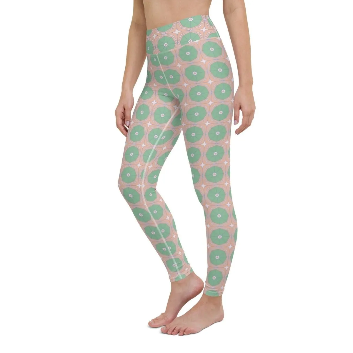 Octagon Patterned Women's High-Waisted Yoga Pants