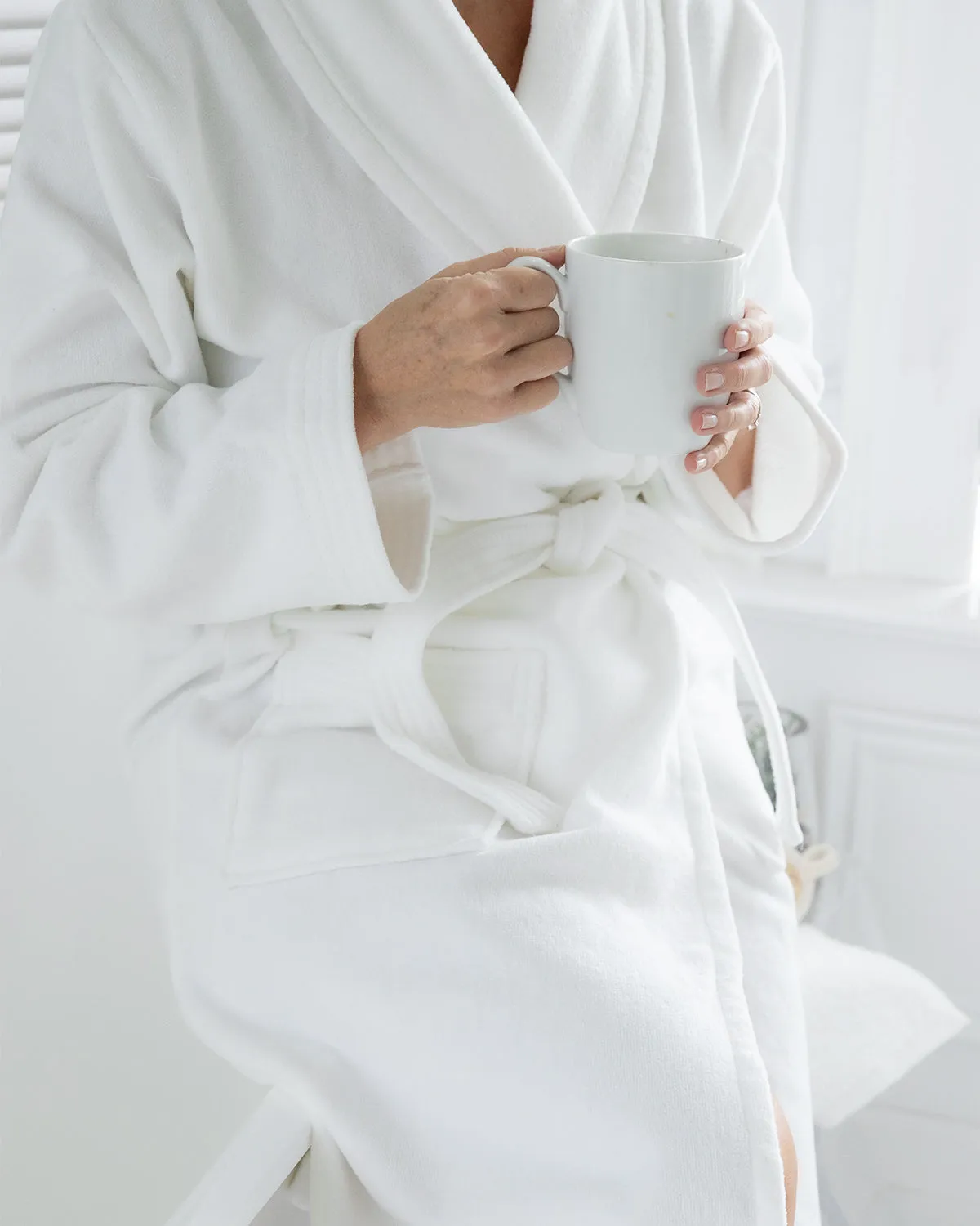 Organic Cotton Terry Robe White