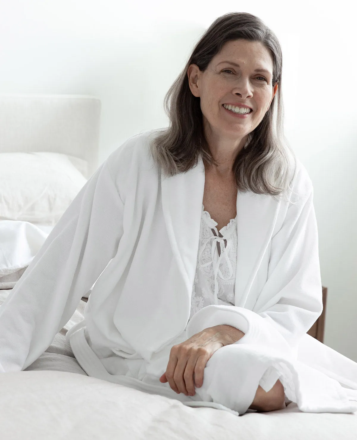 Organic Cotton Terry Robe White