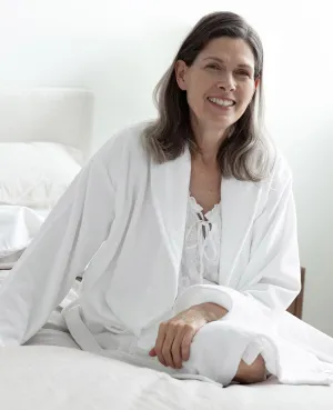 Organic Cotton Terry Robe White