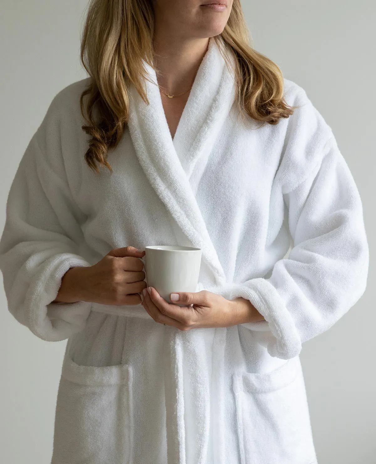 Organic Cotton Terry Robe White