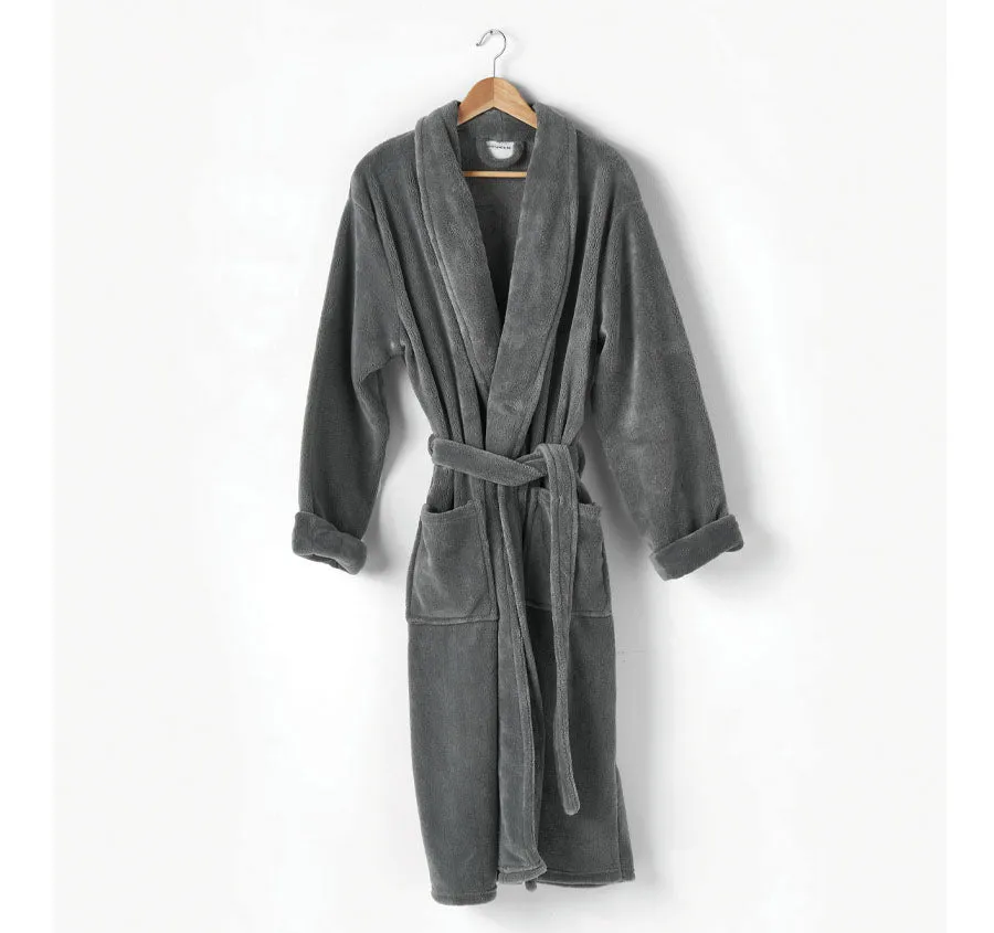 Plush Bathrobe Range Charcoal