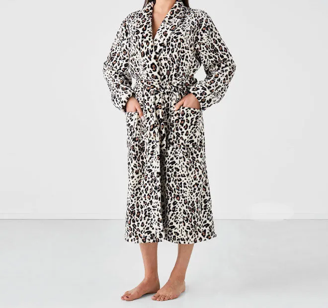 Plush Bathrobe Range Leopard