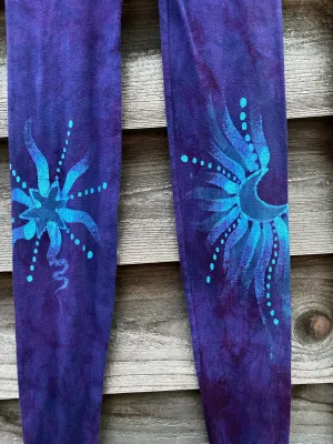 PURE Cotton Batik Leggings - Purple Butt Star Galaxy Cruisers - Size Small ONLY