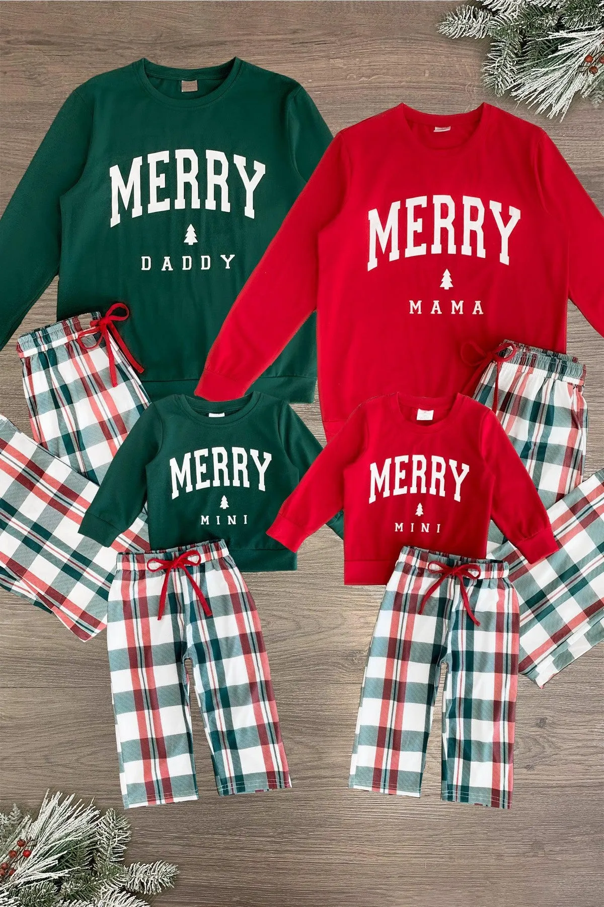 "Merry Mama, Daddy, & Mini" Family Pajamas