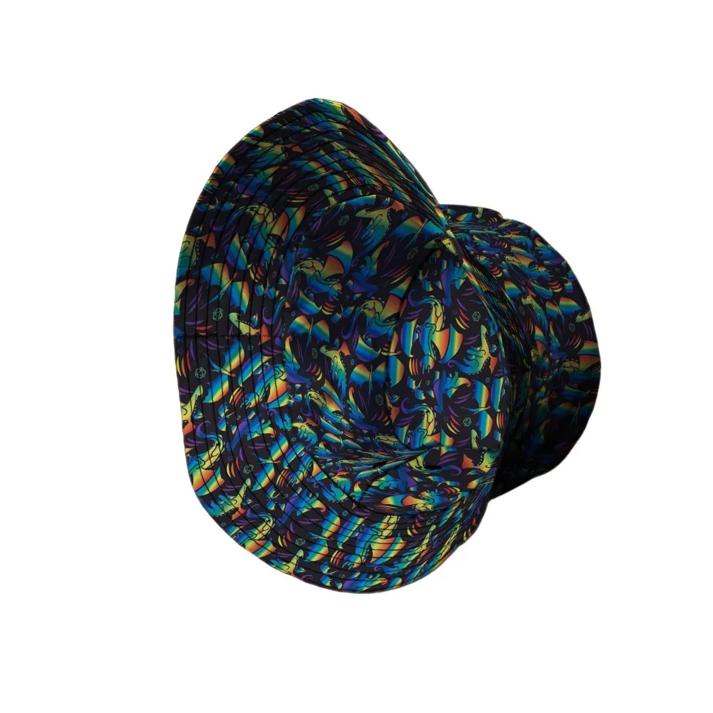 Rainbow Dragons DND Dice Black Bucket Hat