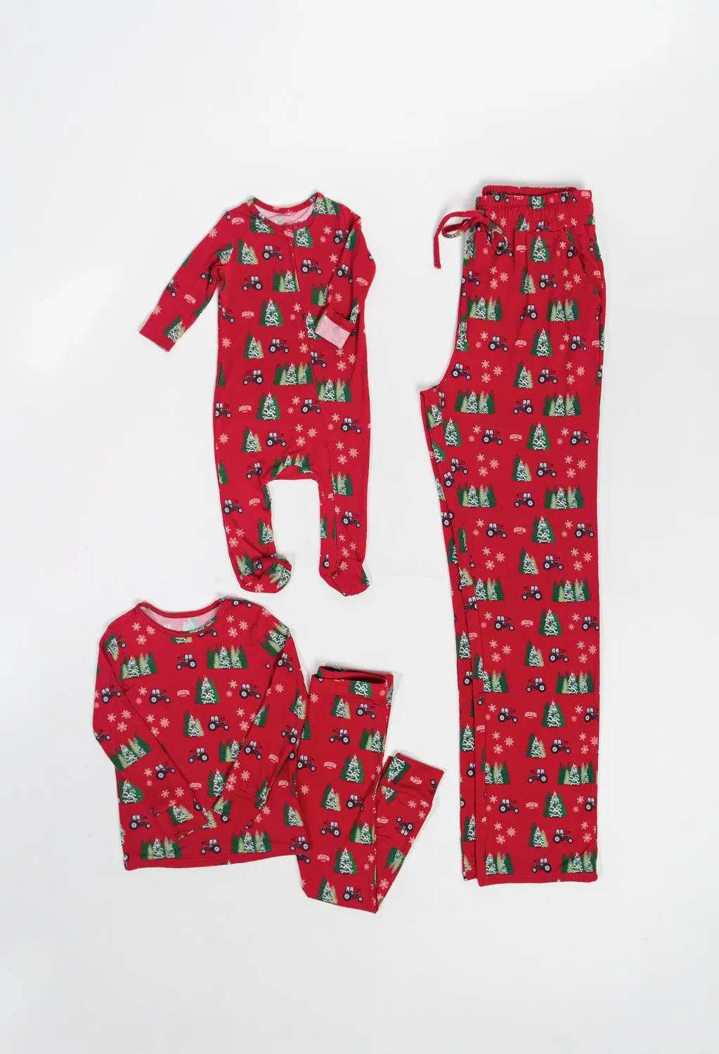 Red Tractor Christmas Toddler/Youth Bamboo Pajamas