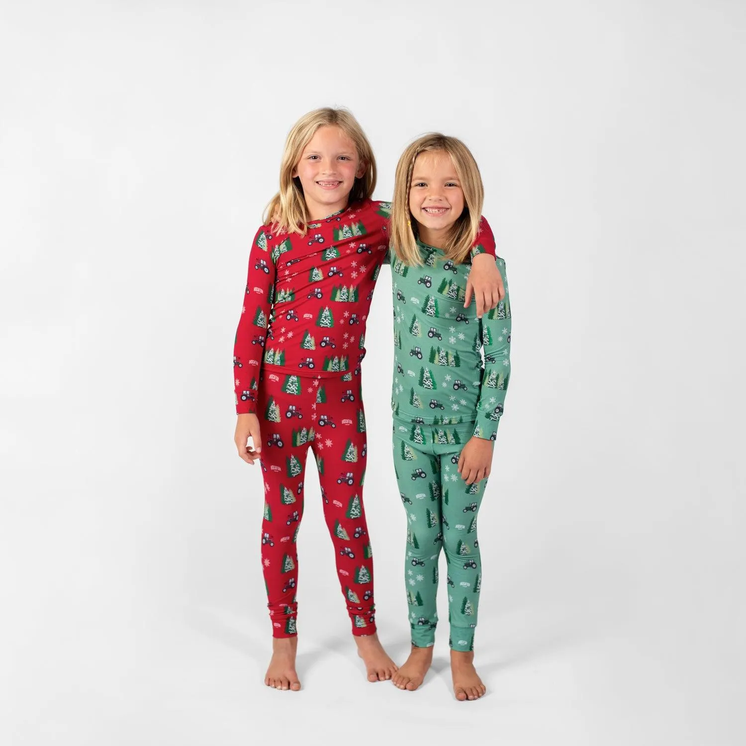 Red Tractor Christmas Toddler/Youth Bamboo Pajamas