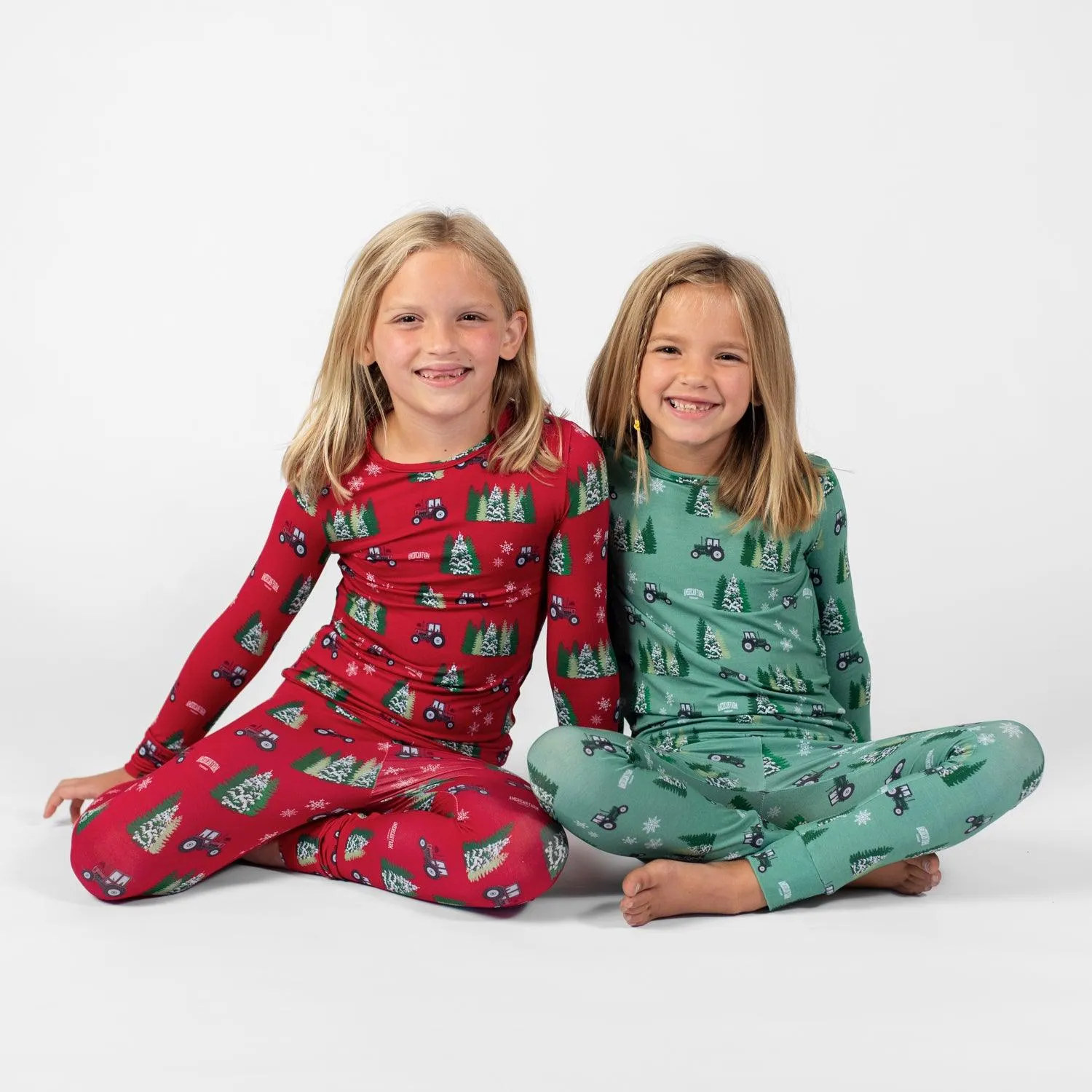 Red Tractor Christmas Toddler/Youth Bamboo Pajamas