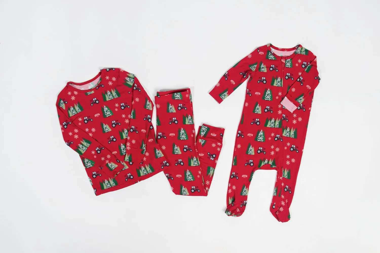 Red Tractor Christmas Toddler/Youth Bamboo Pajamas