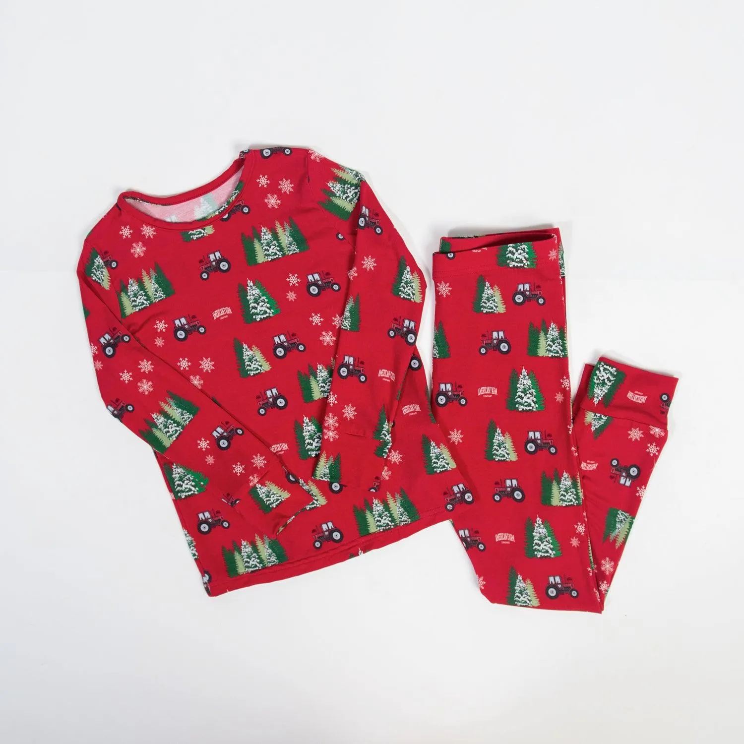 Red Tractor Christmas Toddler/Youth Bamboo Pajamas