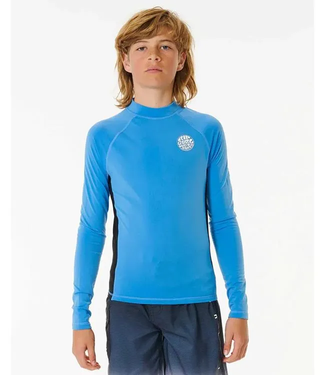 Ripcurl Icons UV Brushed Boys Long Sleeve (2024) - Blue Gum