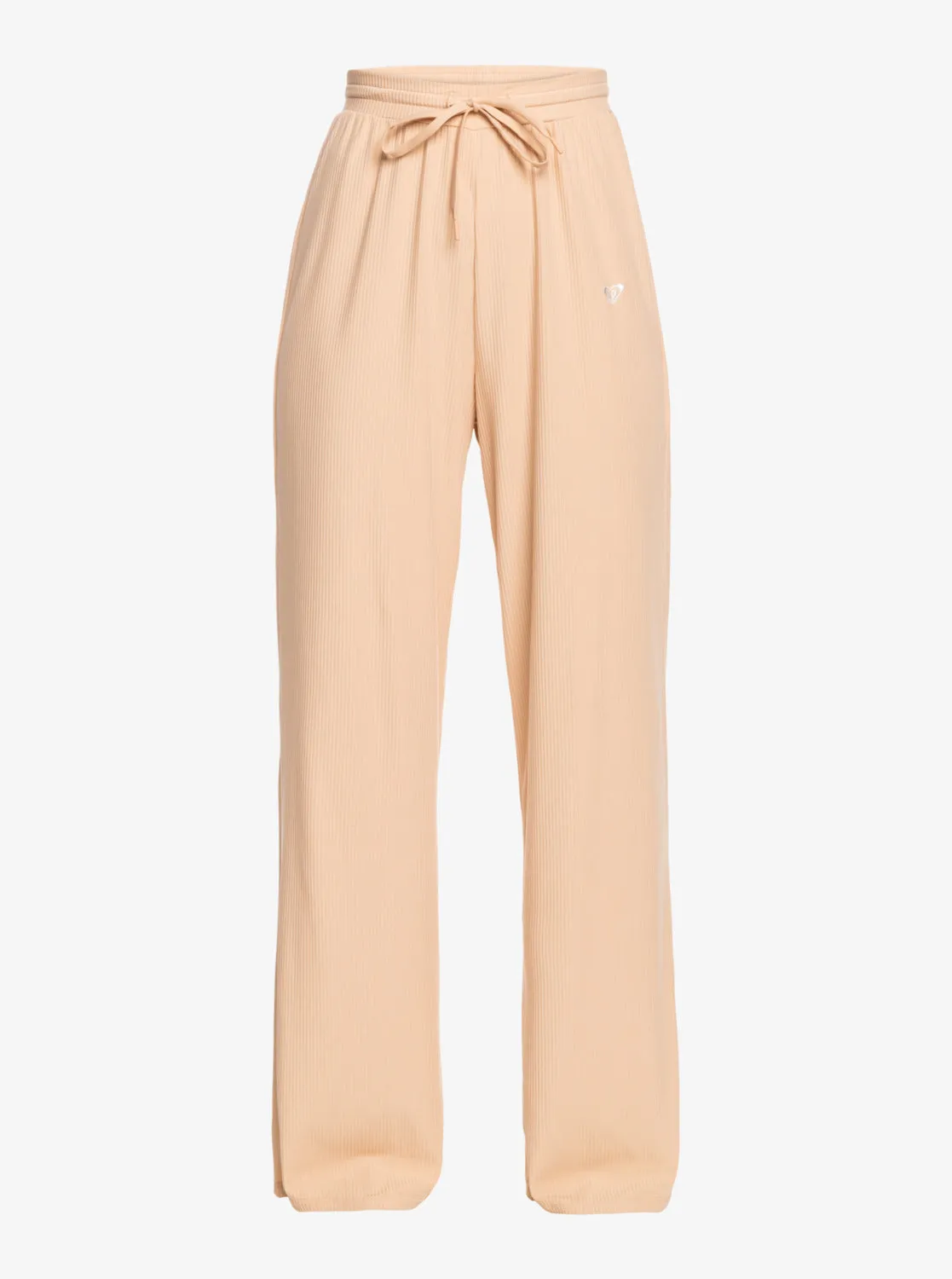 Rise & Vibe Rib Wide Leg Pants - Toasted Almond