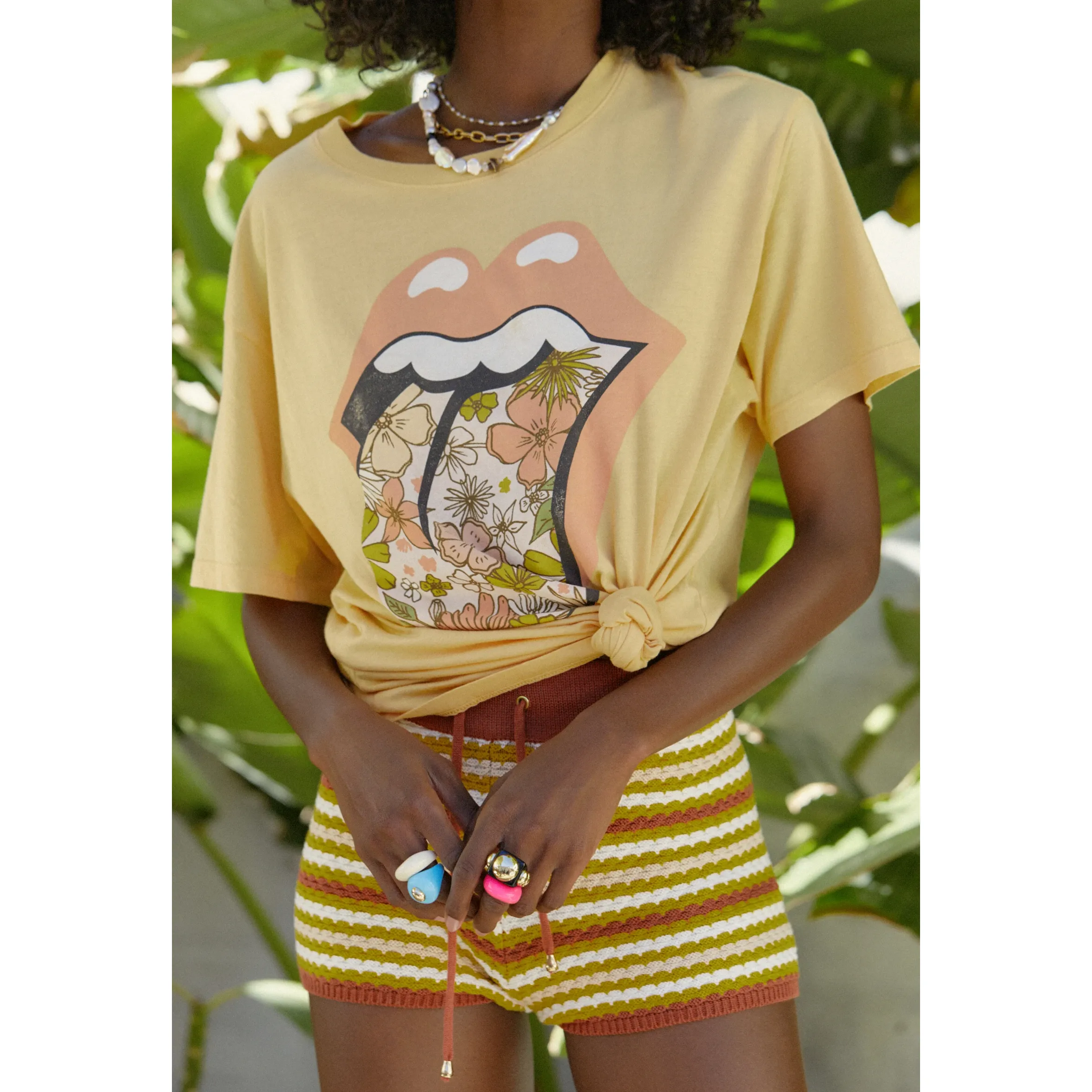 Rolling Stones Flower Tongue Boyfriend Tee