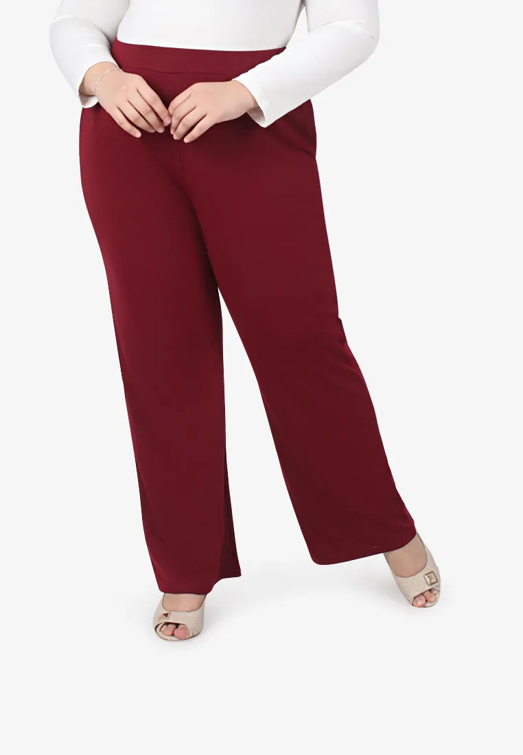 Ronni Demure Straight Leg Pants - Maroon