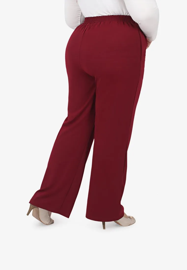 Ronni Demure Straight Leg Pants - Maroon