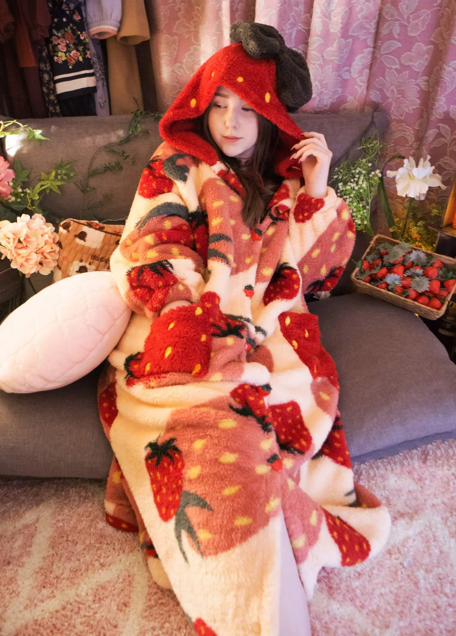 Soft & Cozy Strawberry Robe