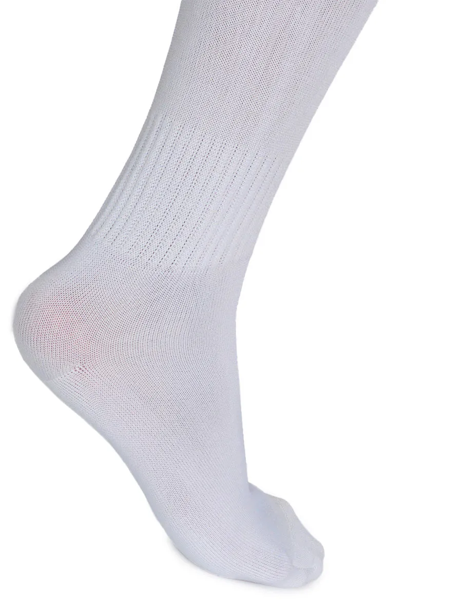 Solid Plain Soccer Socks - CDP - 501 - White / Blue