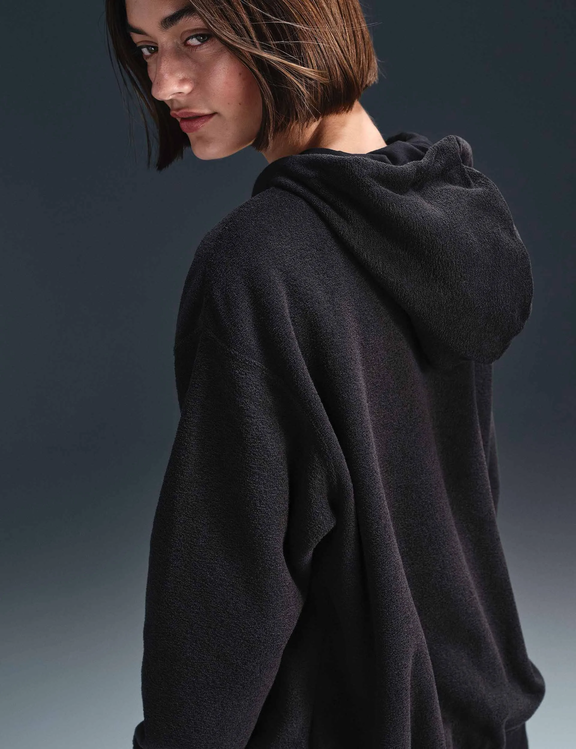 Sportswear Phoenix Plush Oversized Fleece Hoodie - Black/Sail