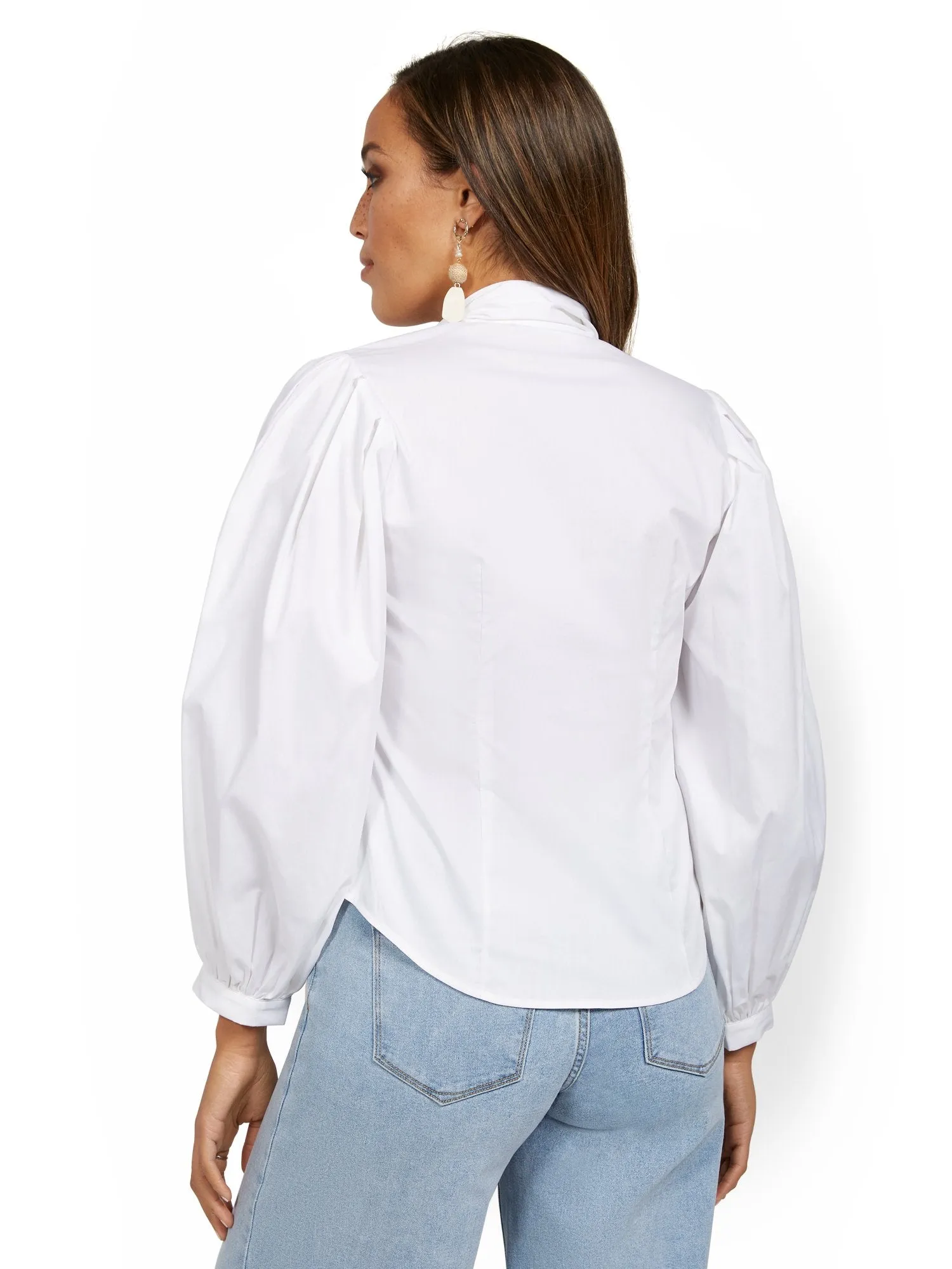 Tall Poplin Bow Shirt - Lily & Cali