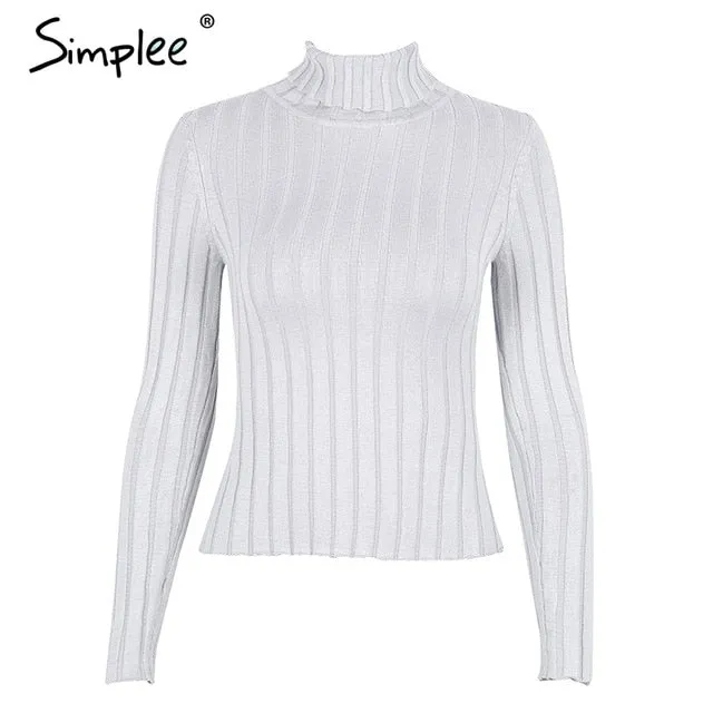 Turtleneck knitting sweater women Casual cotton knitted winter sweater pullover female Autumn winter jumper