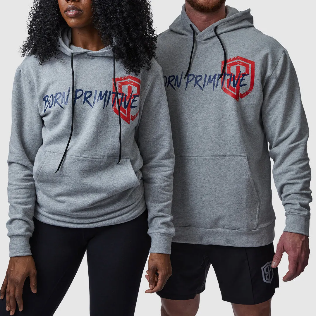 Unmatched Unisex Hoodie (Brand Strength-Heather Grey)