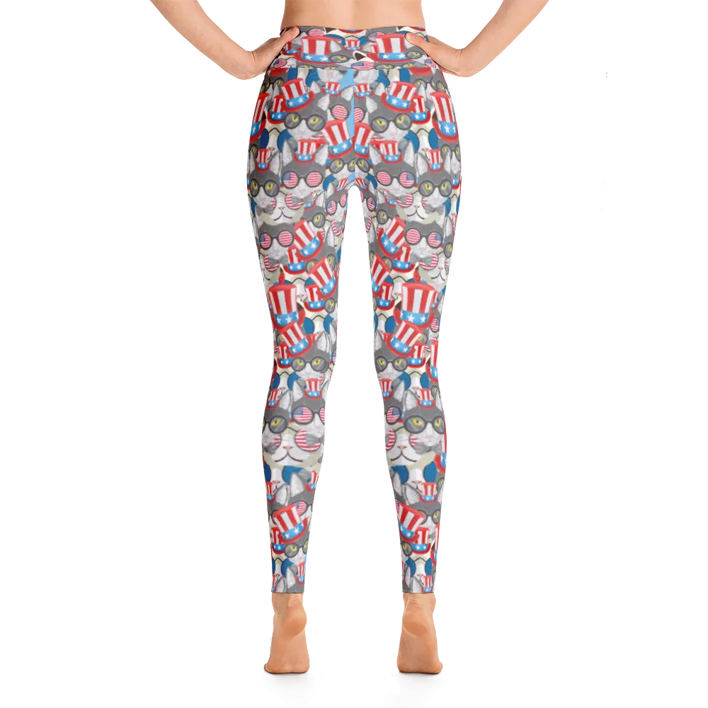 USA Cats Overload Yoga Leggings