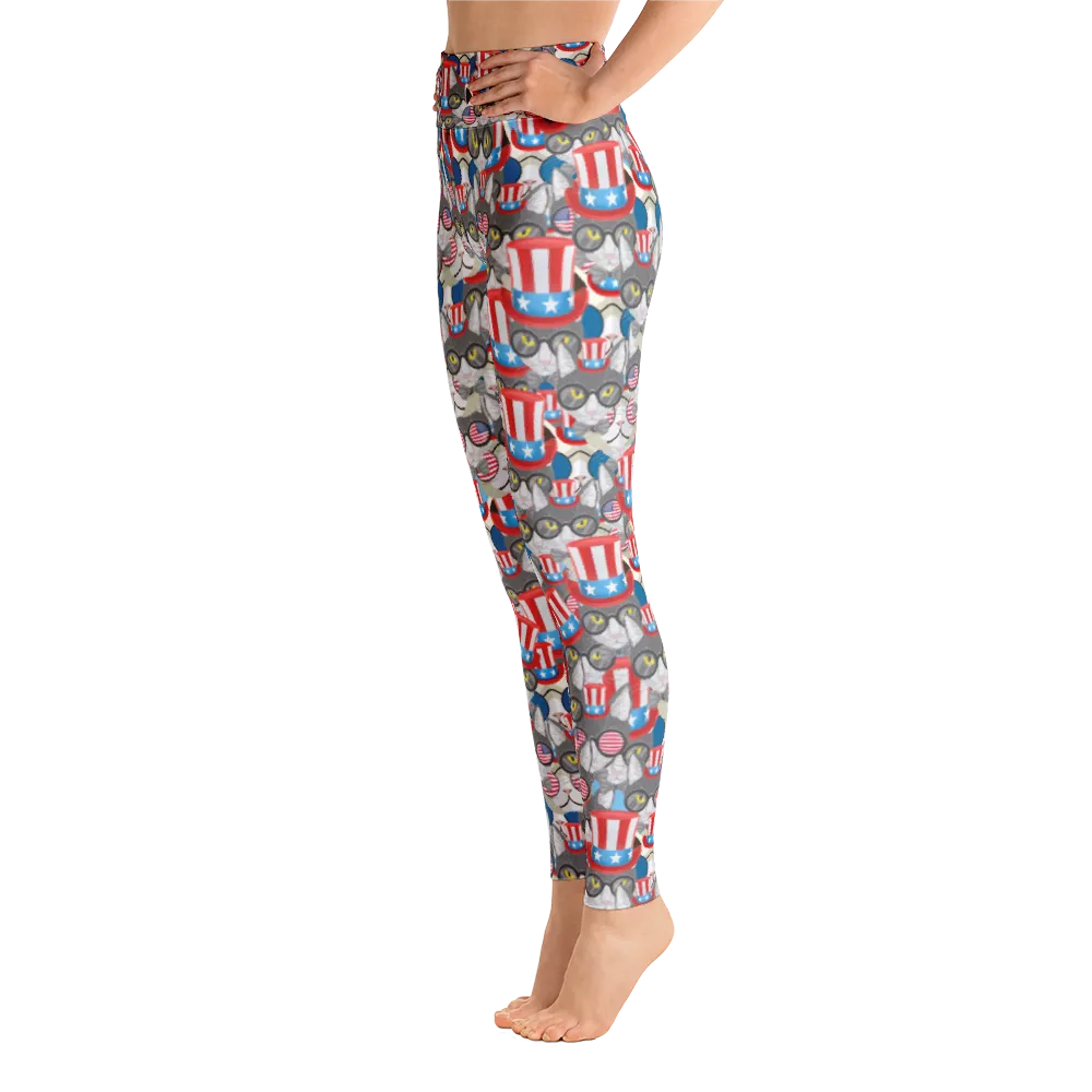 USA Cats Overload Yoga Leggings