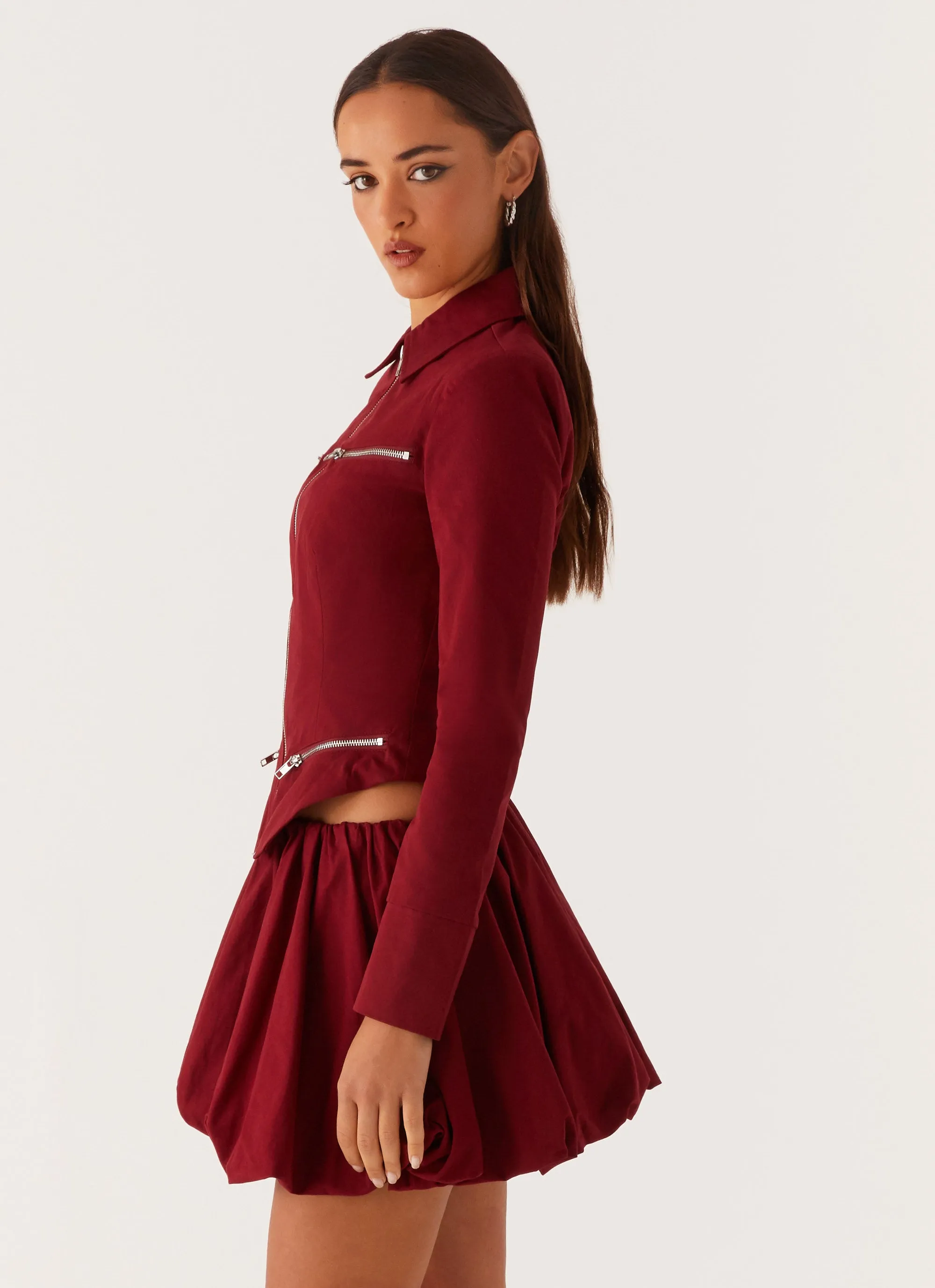 Vesper Bubble Mini Skirt - Mulberry