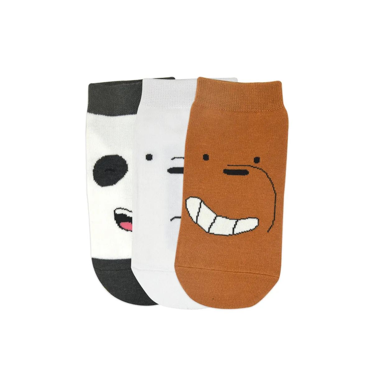 We Bare Bears By Balenzia Low Cut Socks for Kids (Pack of 3 Pairs/1U)