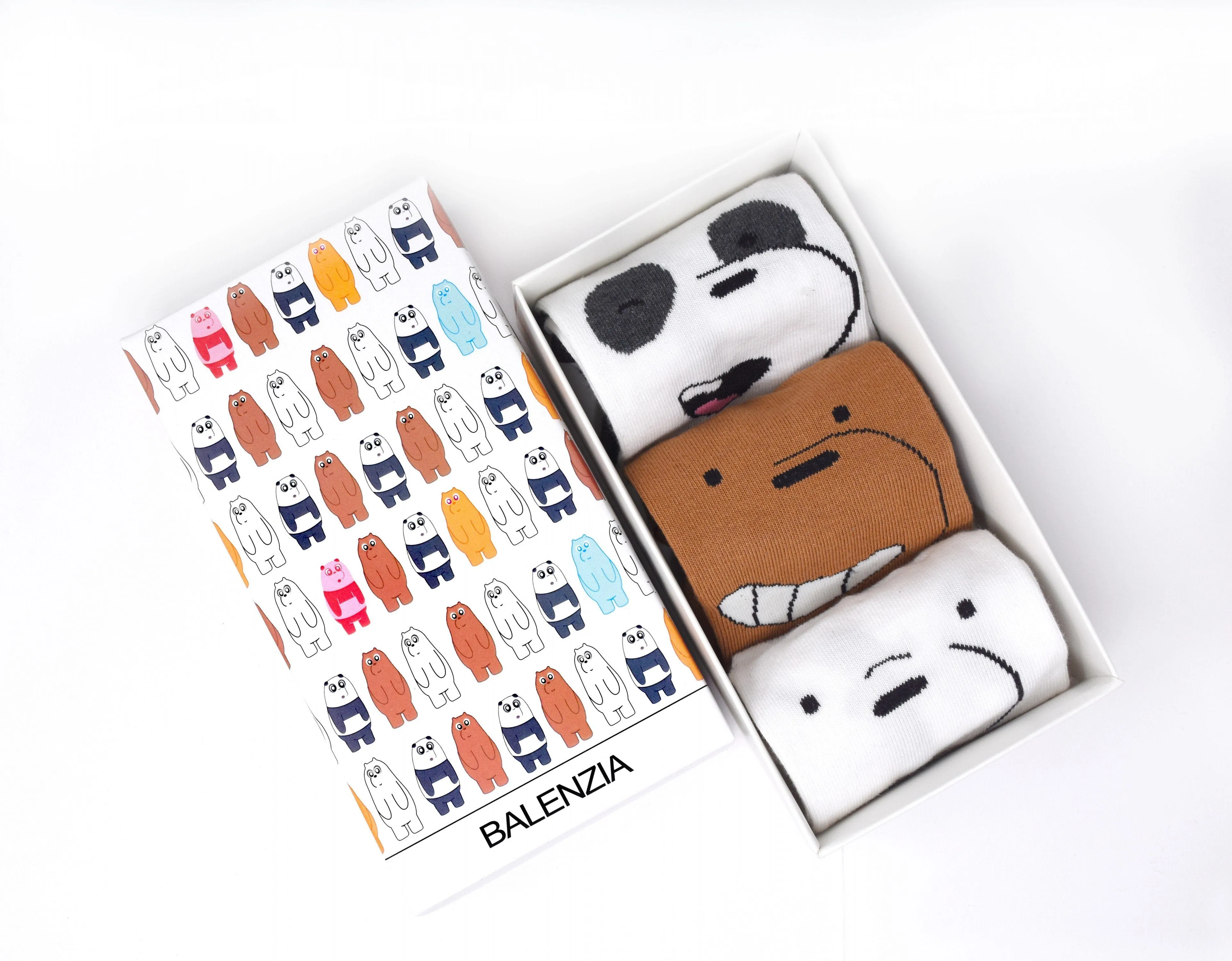 We Bare Bears By Balenzia Low Cut Socks for Kids (Pack of 3 Pairs/1U)