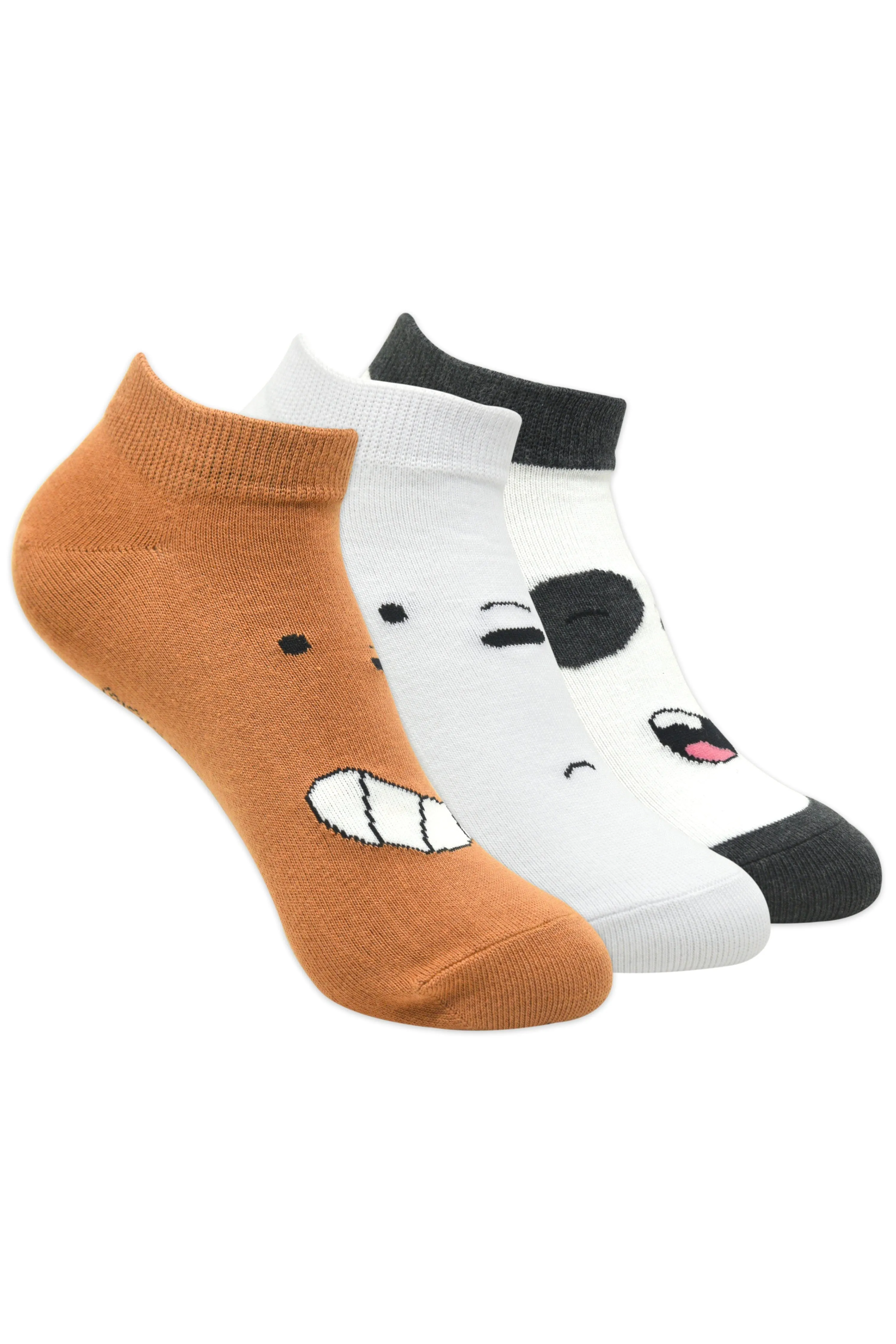 We Bare Bears By Balenzia Low Cut Socks for Kids (Pack of 3 Pairs/1U)