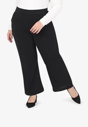 Wilia Basic Straight Leg Pants - Black