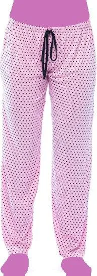 Women's Cozy Pajama Set Pink Polka Dot Pants and Cotton Soft Heart T shirt by Just Love