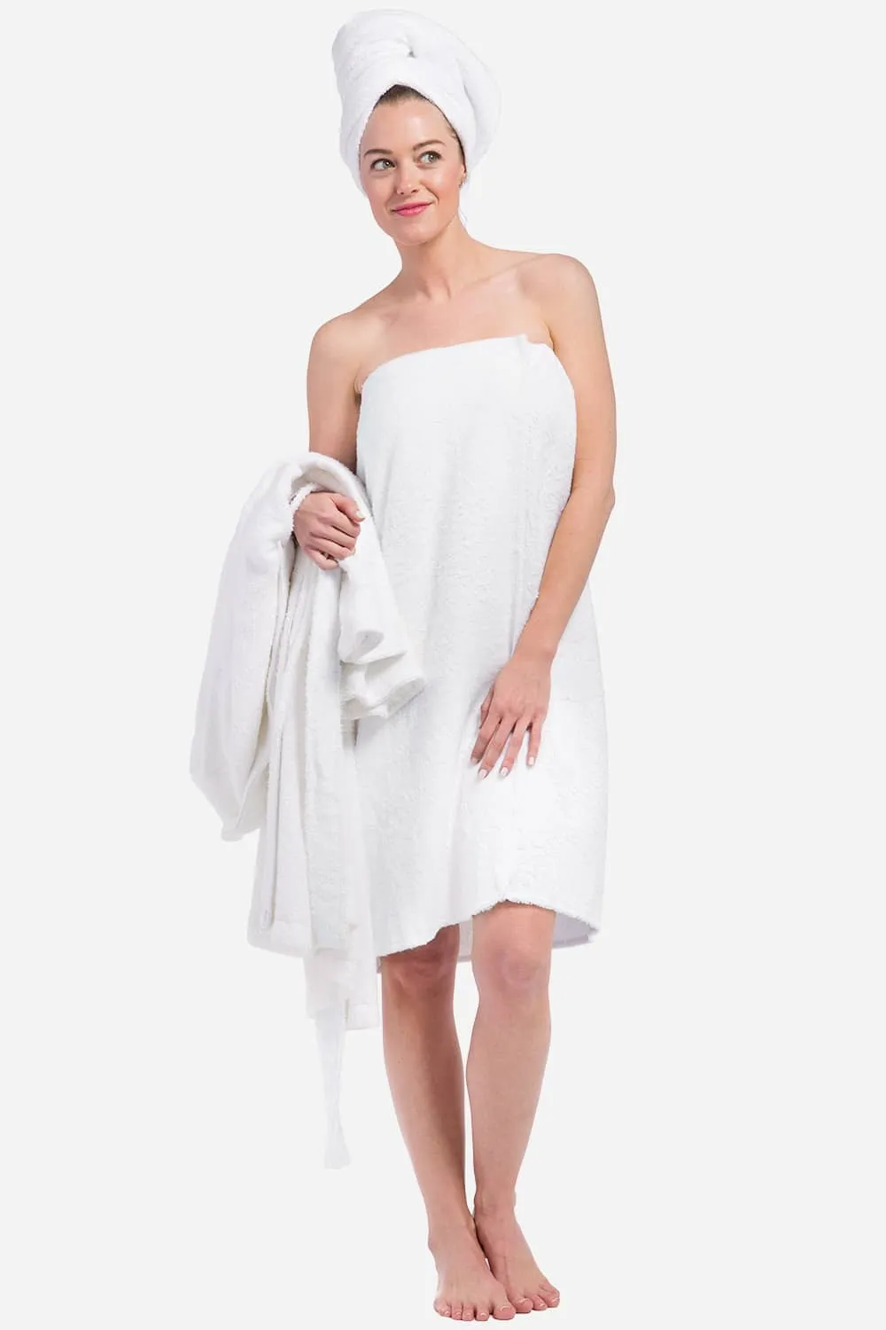 Women's Five Star Spa Package - Terry Cloth Robe, Body Wrap and Hair Towel