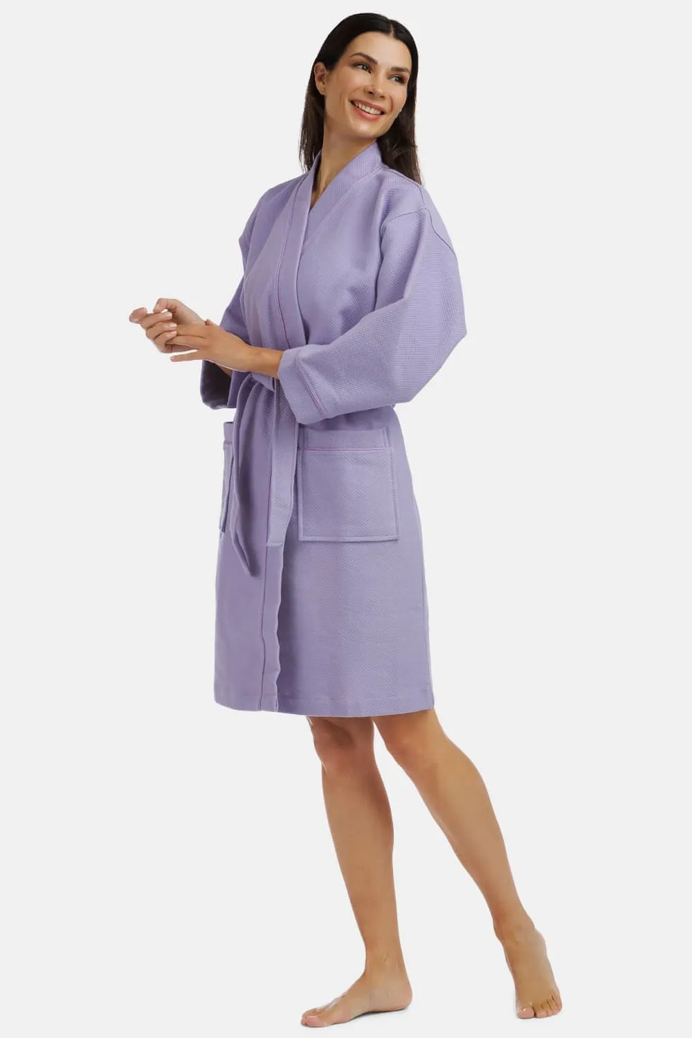 Women's Modal Kimono Resort Spa Robe with Quilted Design - NEW & IMPROVED FABRIC