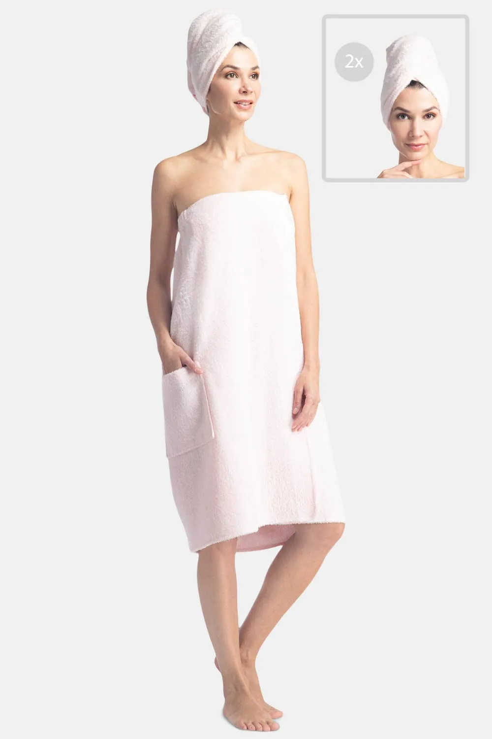 Women's Terry Cloth Spa Package - Body Wrap and Hair Towel