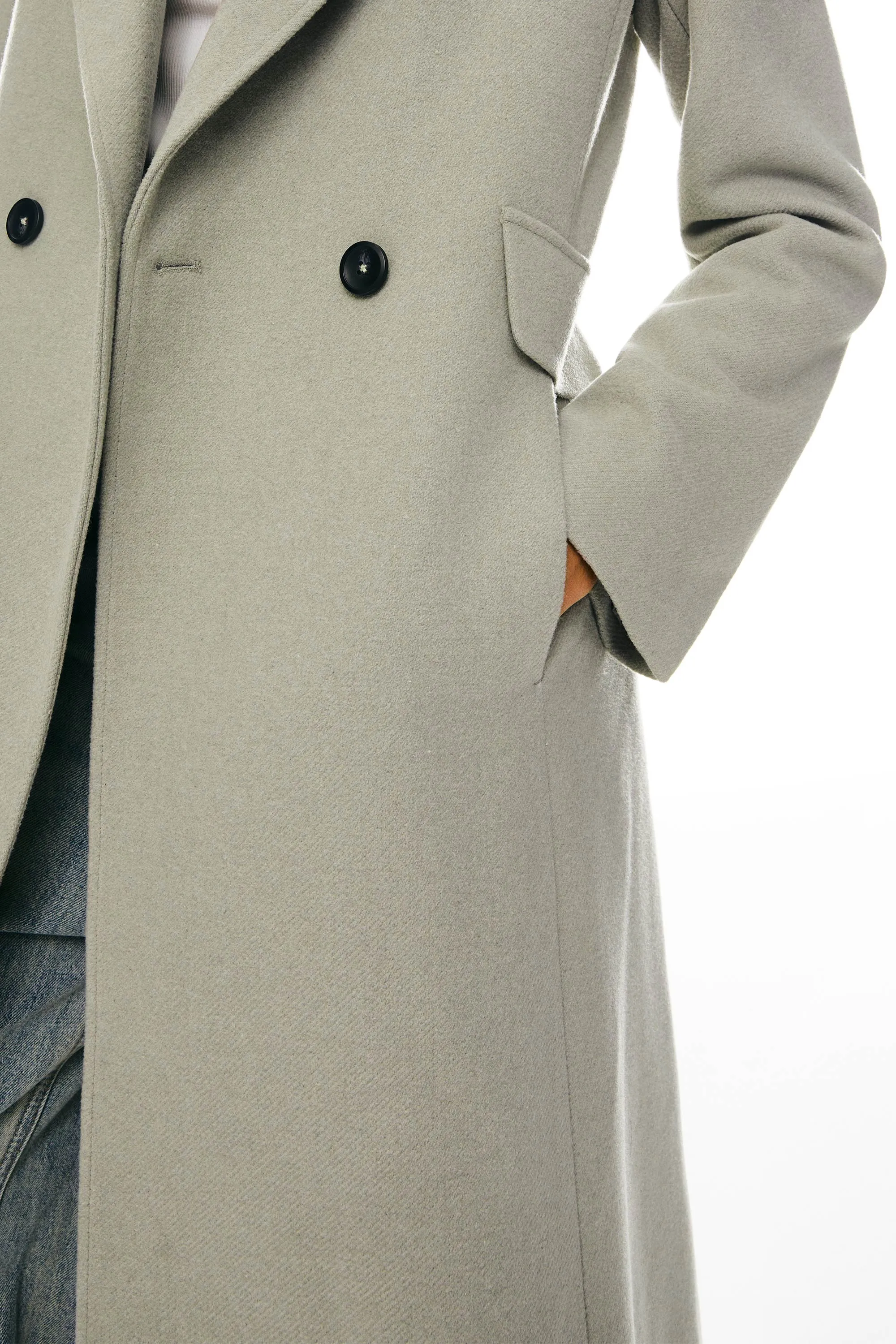 Wool Blend Long Coat