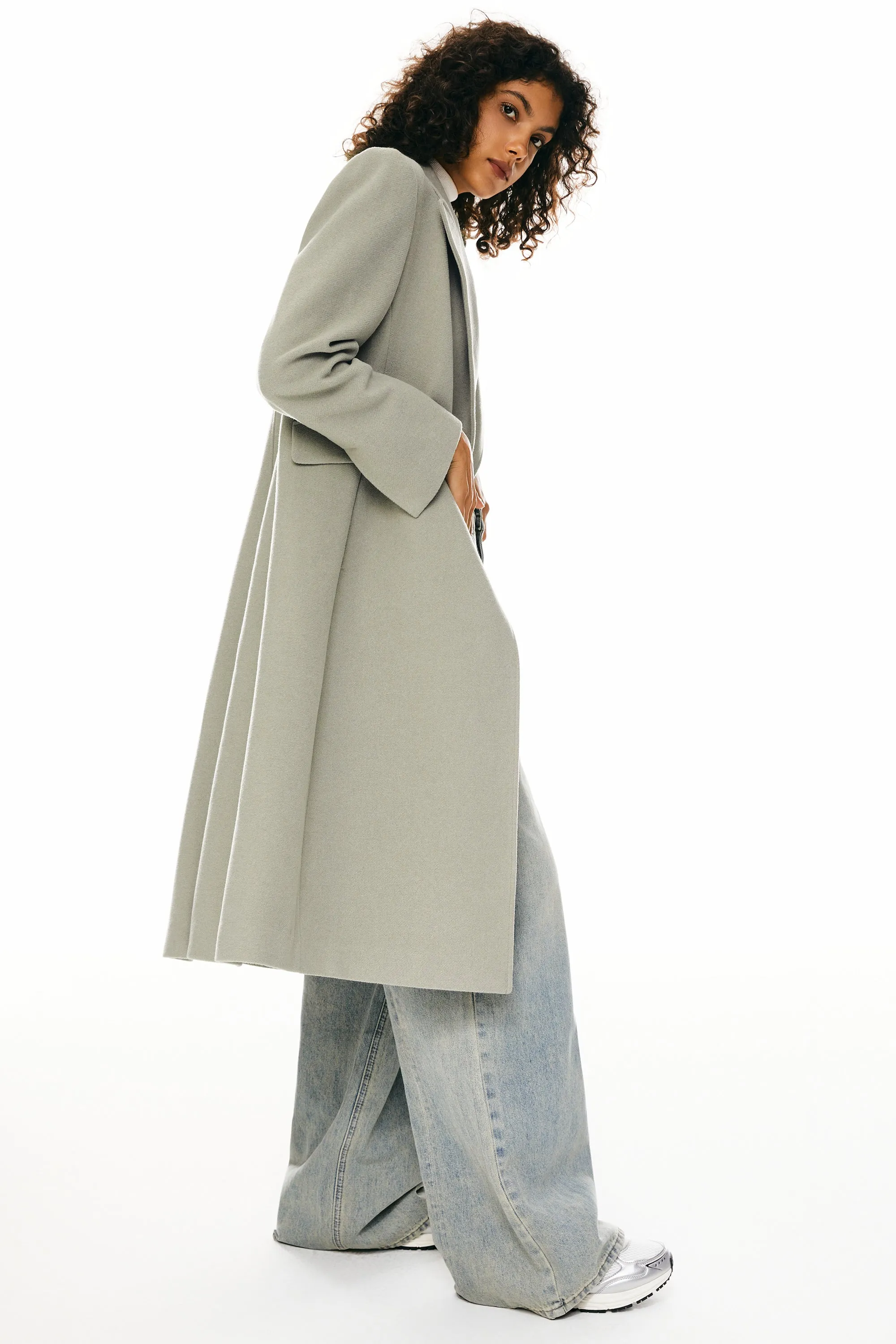 Wool Blend Long Coat