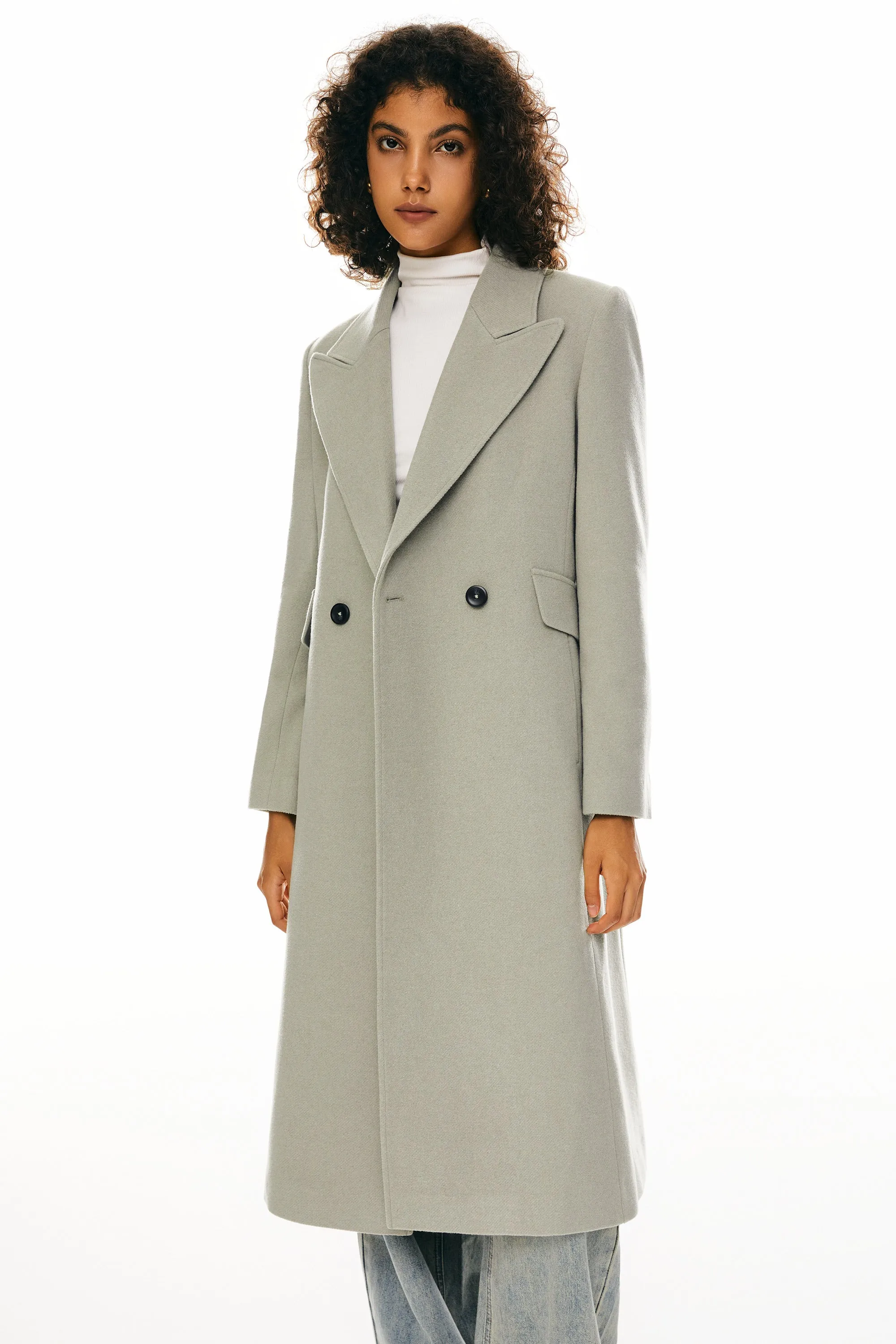 Wool Blend Long Coat